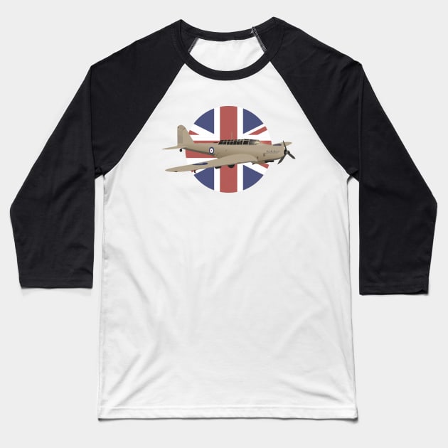 Fairey Battle British WW2 Airplane Baseball T-Shirt by NorseTech